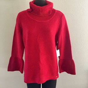 Calvin Klein Red Turtleneck Pullover Sweater